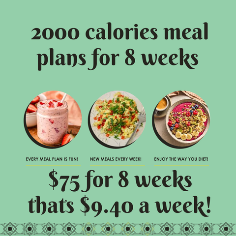 2000 Calorie Meal plans For 8 Weeks