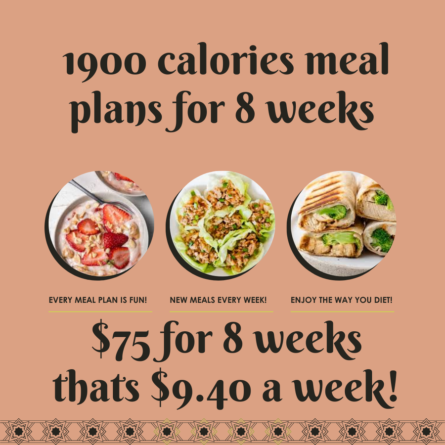 1900 Calorie Meal Plans For 8 Weeks